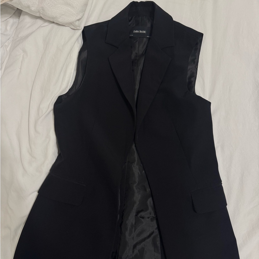 Zara Black Sleeveless Blazer Vest